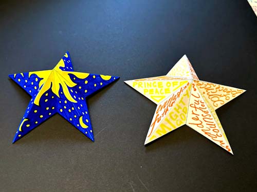 blue and yellow decorated stars
